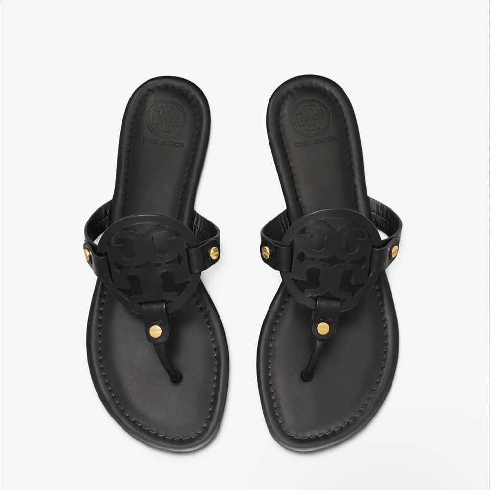 Tory Burch Leather Sandals - Black & Brown Size 7